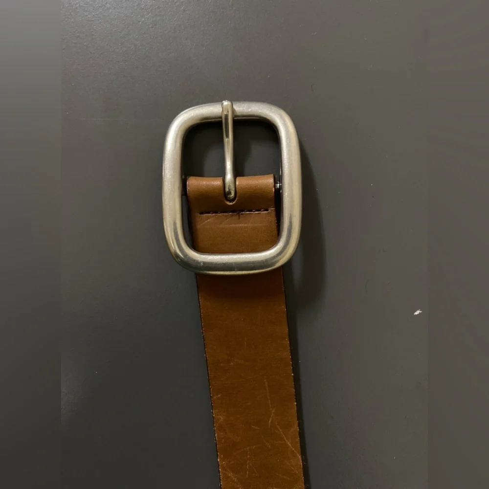 Vintage Calvin Klein Brown Leather Belt Men Size Large Made In Argentina